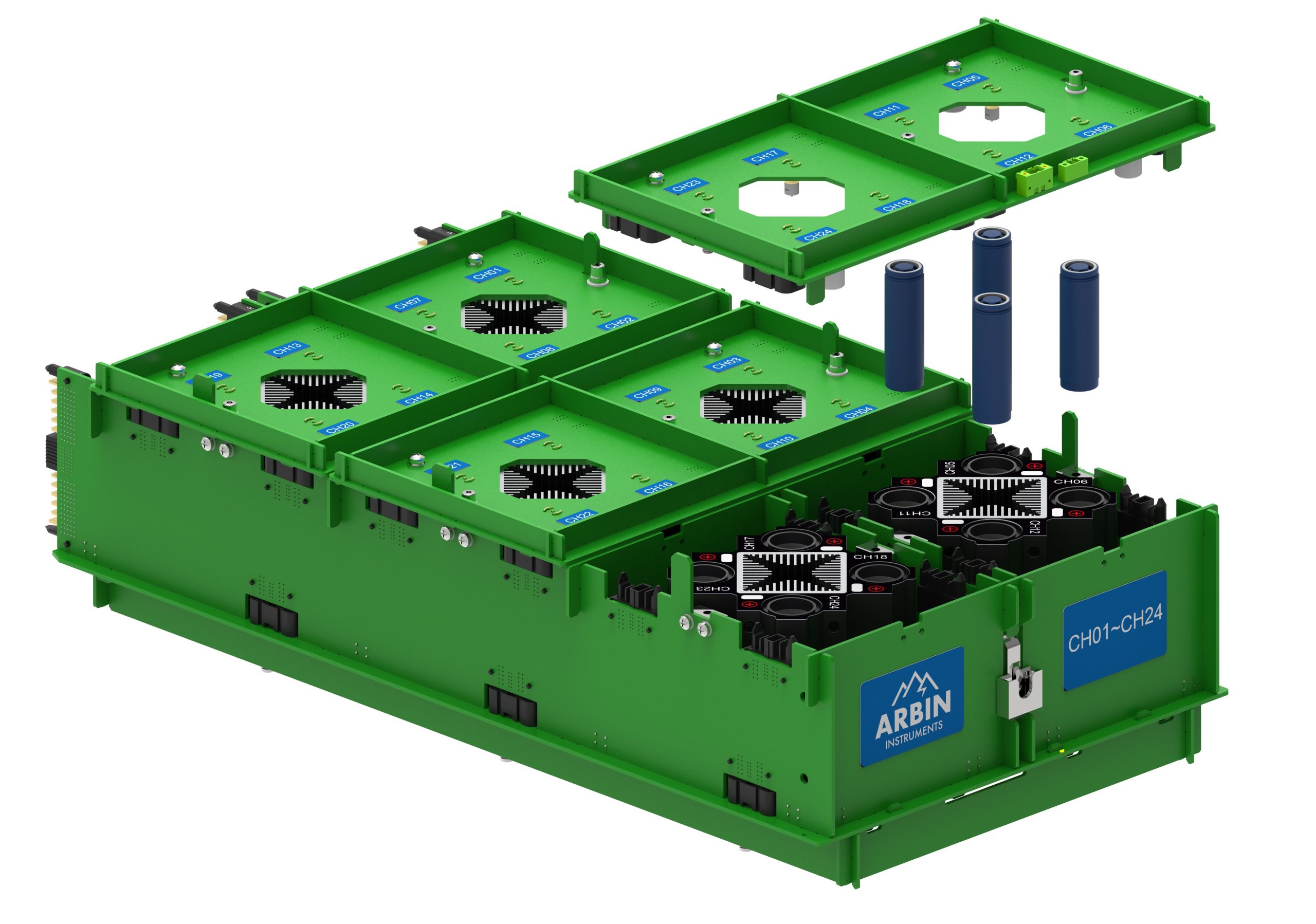 battery tray with cell loading