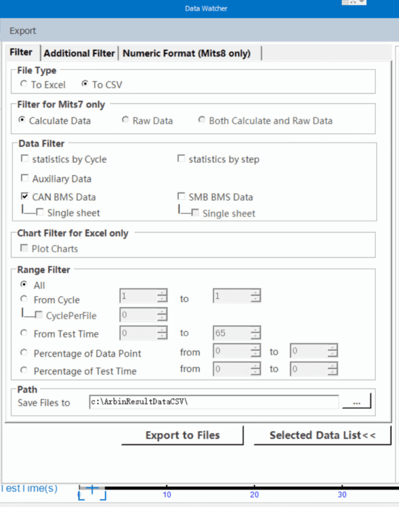 Export CAN Data to CSV - Software Screenshot Showing Step to Export CAN Data 