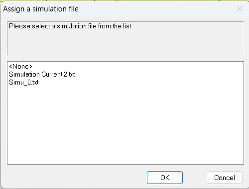 assigning a simulation file