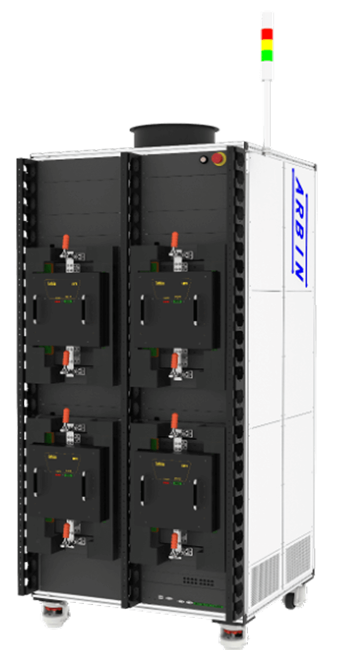 arbin smart battery trays in isolation rack