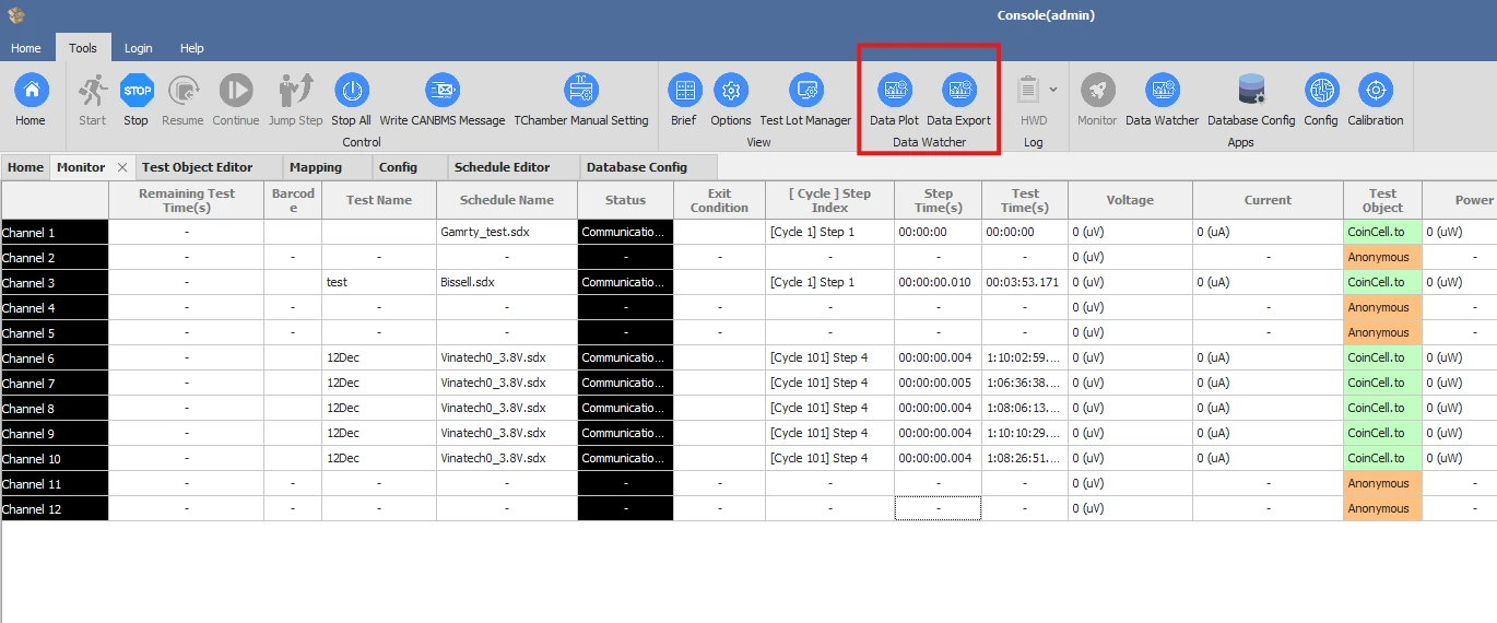 how to plot potential vs current graph by arbin data watcher 3