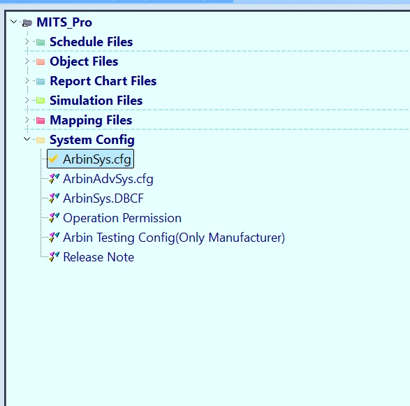 system config file mits