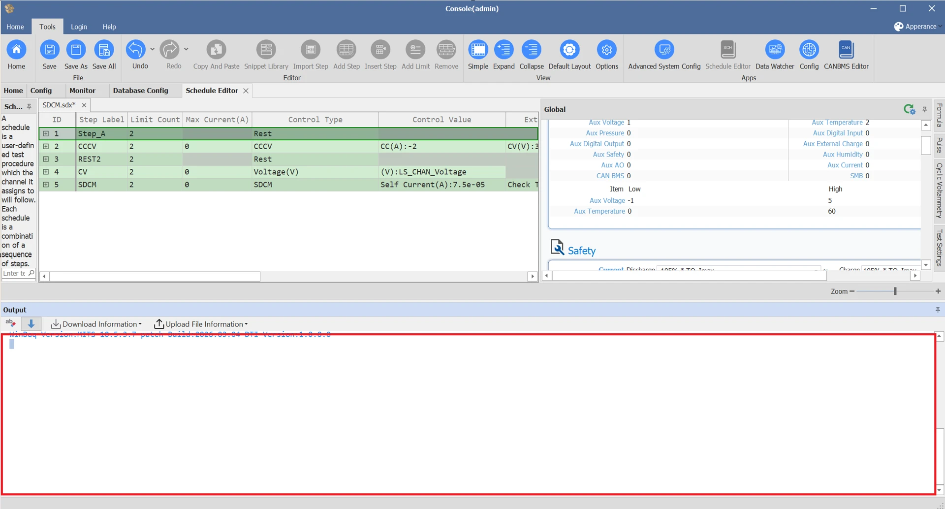 console window mits 10