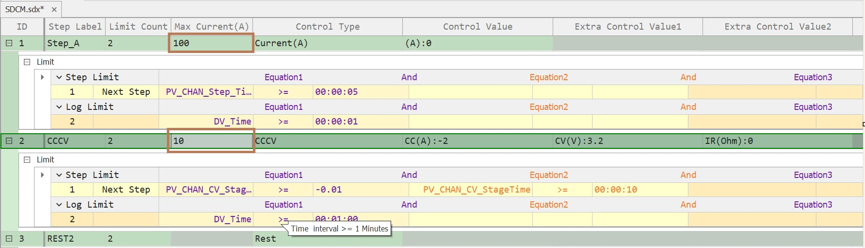 schedule step