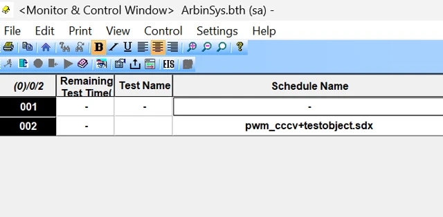 monitor and control window of the mits software