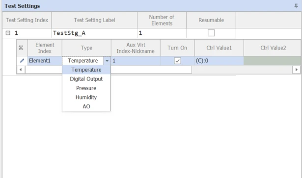 test settings arbin